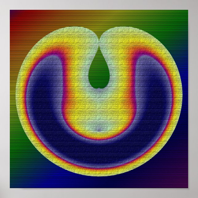 Abstract Red Yellow Blue Rainbow Colours Poster (Front)