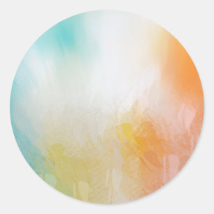 Abstract Red Yellow Orange Blue Colourful Template Classic Round Sticker