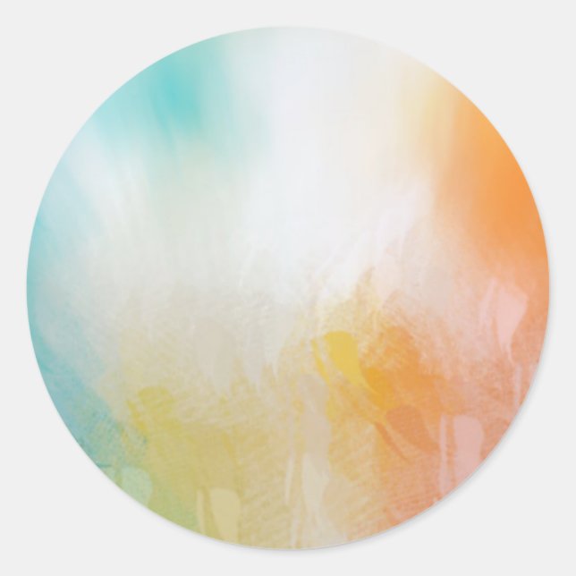 Abstract Red Yellow Orange Blue Colourful Template Classic Round Sticker (Front)