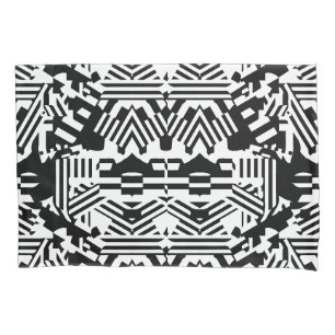 Abstract Reflections: Lines, Cubes, and Monochrome Pillowcase