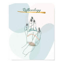 Abstract Reflexology Hand Map Neutral Tones