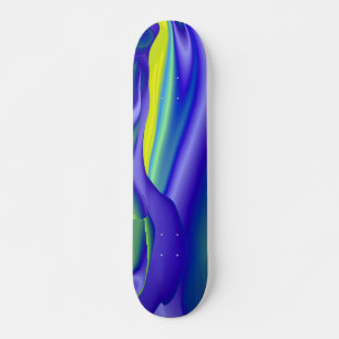 Abstract regenbogen in gelb lila blau skateboard