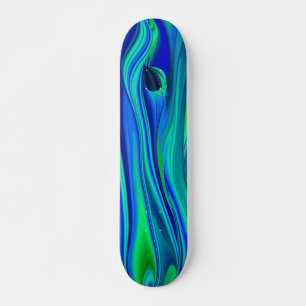 Abstract regenbogen in grün lila blau skateboard