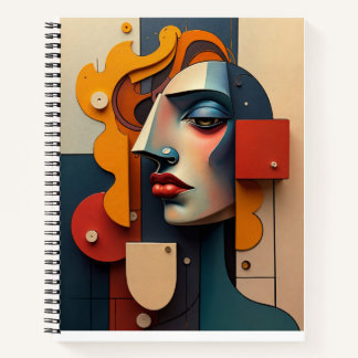 Abstract rendering of a woman's face notebook