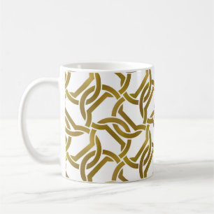 Abstract repeatable background of golden twisted s coffee mug