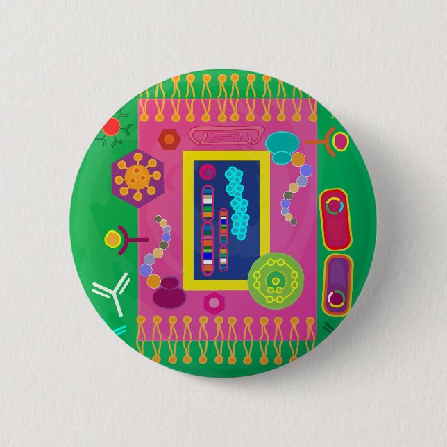 Abstract Representation of the Cell Matisse Style 6 Cm Round Badge (Front)
