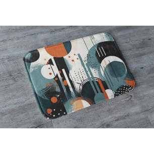 Abstract Retro Art, customisable Bath Mat