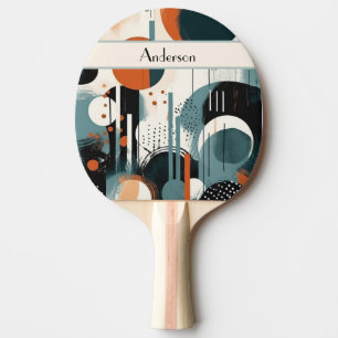 Abstract Retro Art, customisable Ping Pong Paddle