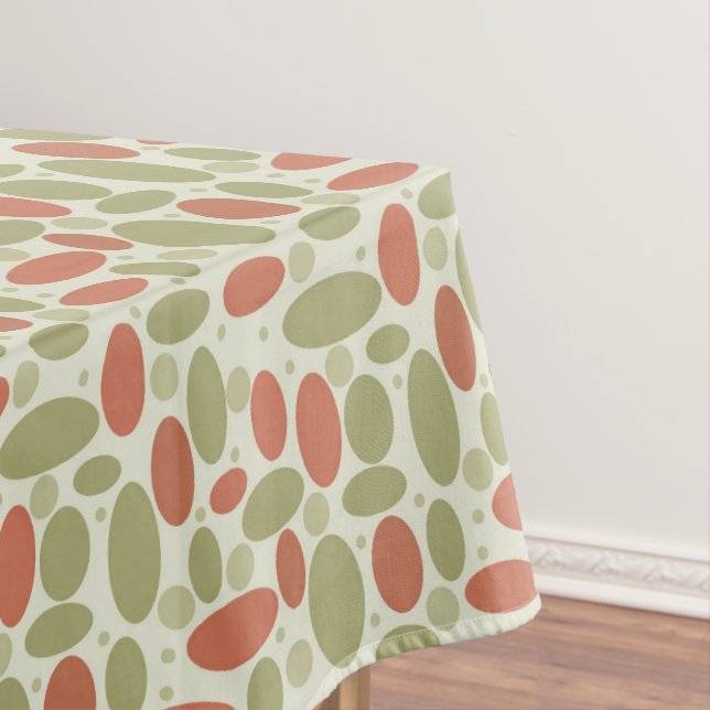 Abstract retro brown beige green sea pebbles stone tablecloth (In Situ)
