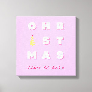 Abstract Retro Christmas Pink Holiday Decor Preppy