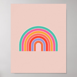 Abstract Retro Colorful Rainbow Poster