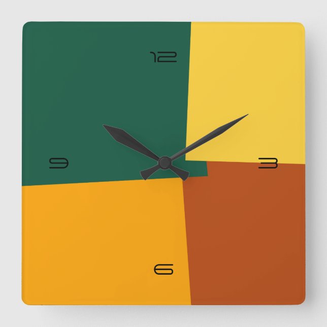 Abstract Retro Colour Geometric Pattern #10 Square Wall Clock (Front)