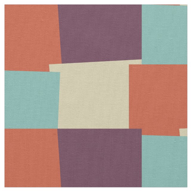 Abstract Retro Colour Geometric Pattern #4 Fabric (Close Up)