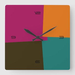 Abstract Retro Colour Geometric Pattern #8 Square Wall Clock