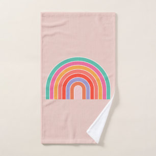 Abstract Retro Colourful Rainbow Bath Towel Set