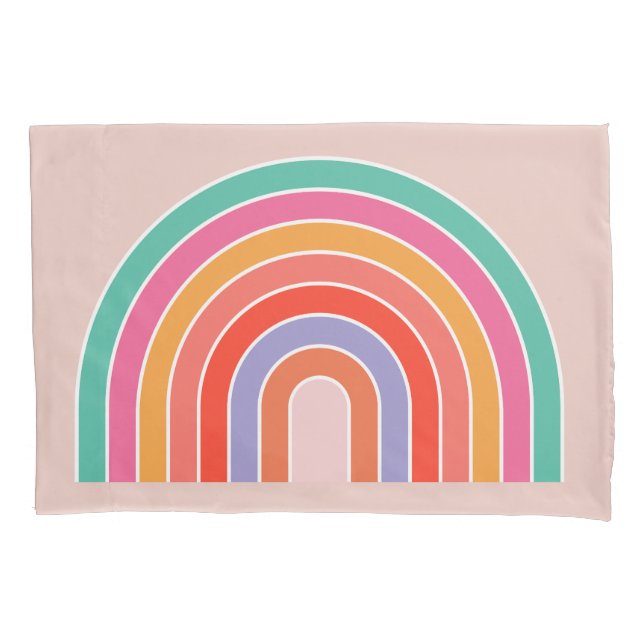 Abstract Retro Colourful Rainbow Pillowcase (Front)