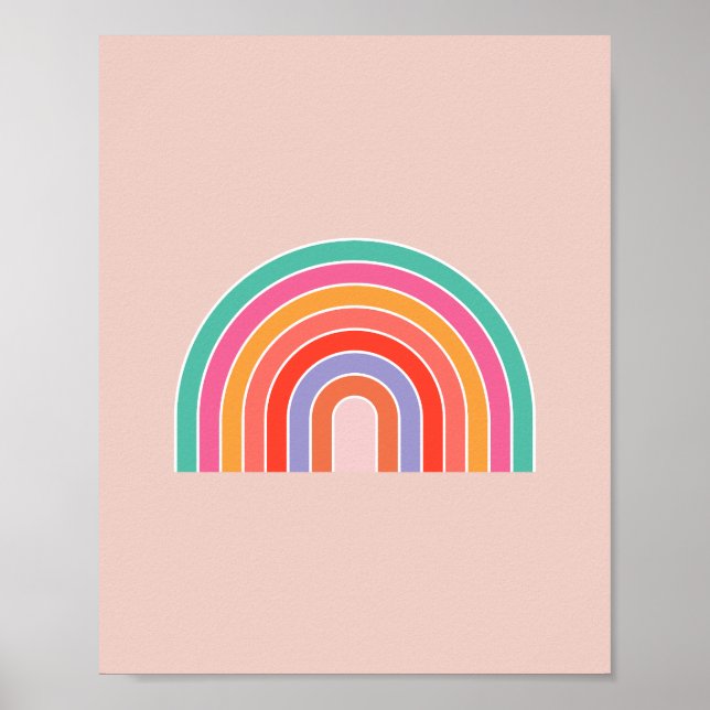 Abstract Retro Colourful Rainbow Poster (Front)
