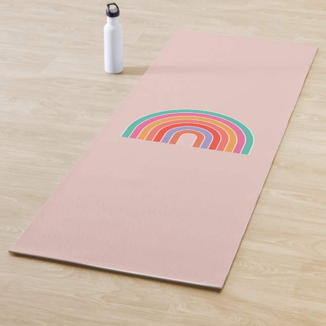 Abstract Retro Colourful Rainbow Yoga Mat (In Situ)