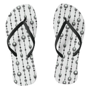 Abstract retro design ornamental deco flip flops