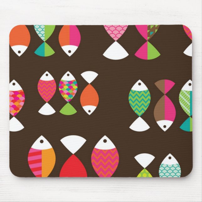 Abstract retro fish underwater pattern 2 mouse mat (Front)