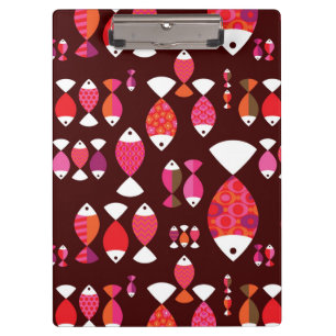 Abstract retro fish underwater pattern clipboard