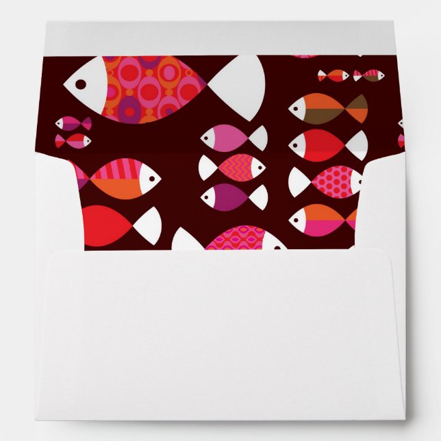 Abstract retro fish underwater pattern envelopes (Back (Bottom))