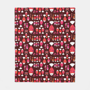Abstract retro fish underwater pattern fleece blanket