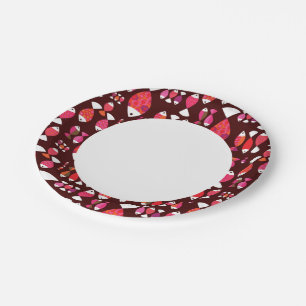 Abstract retro fish underwater pattern paper plate