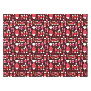 Abstract retro fish underwater pattern tablecloth