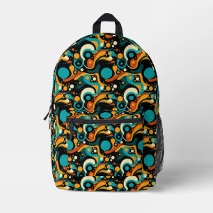 Abstract Retro Funk Printed Backpack