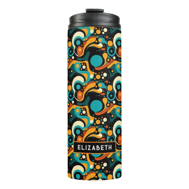 Abstract Retro Funk Thermal Tumbler (Front)