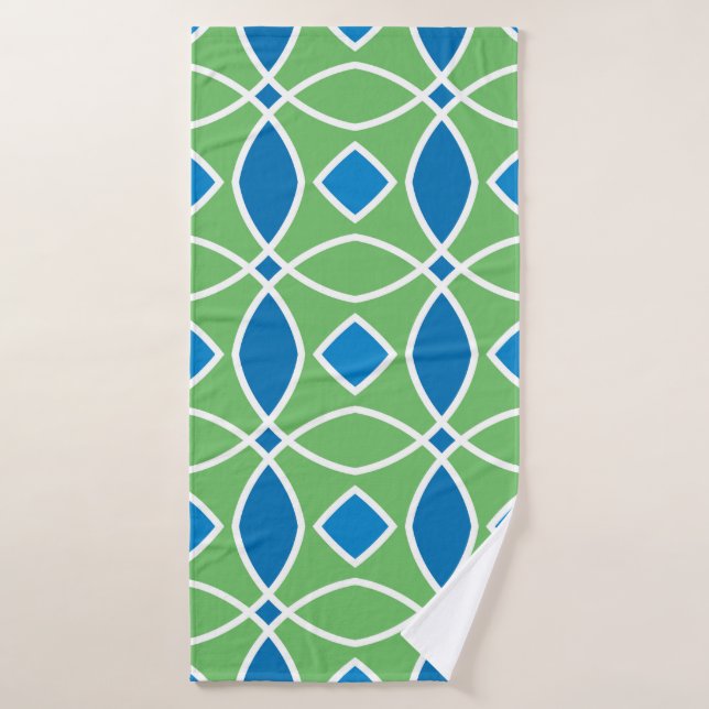 Abstract Retro Geometric seamless pattern with tri Bath Towel (Bath Towel)