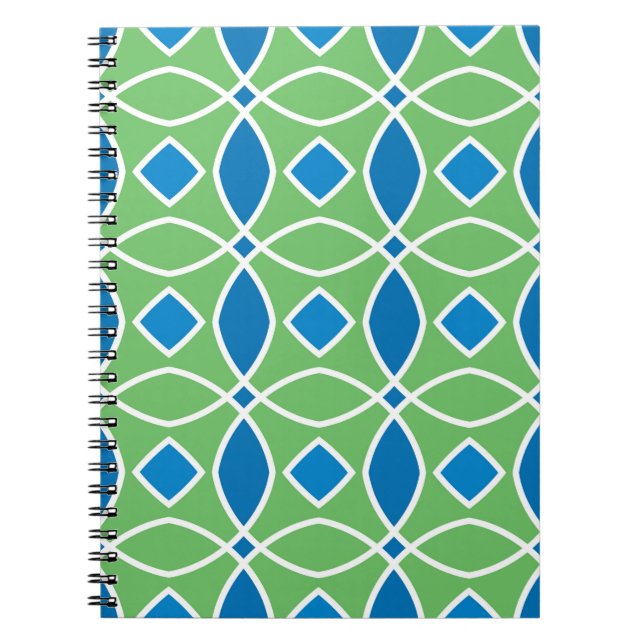 Abstract Retro Geometric seamless pattern with tri Notebook (Front)