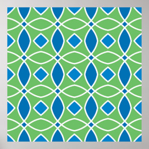 Abstract Retro Geometric seamless pattern with tri Poster
