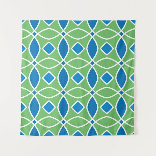 Abstract Retro Geometric seamless pattern with tri Tapestry (Front)