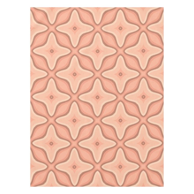 Abstract Retro Geometric Wallpaper in Warm Tones Tablecloth (Front)