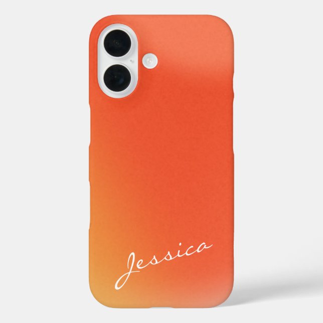 Abstract Retro Gradient Orange Personalised Name  Case-Mate iPhone Case (Back)
