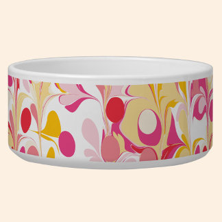 Abstract Retro Marble Pattern Pink Red Yellow