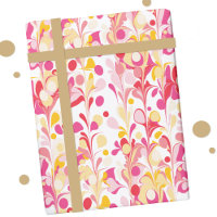 Abstract Retro Marble Pattern Pink Red Yellow