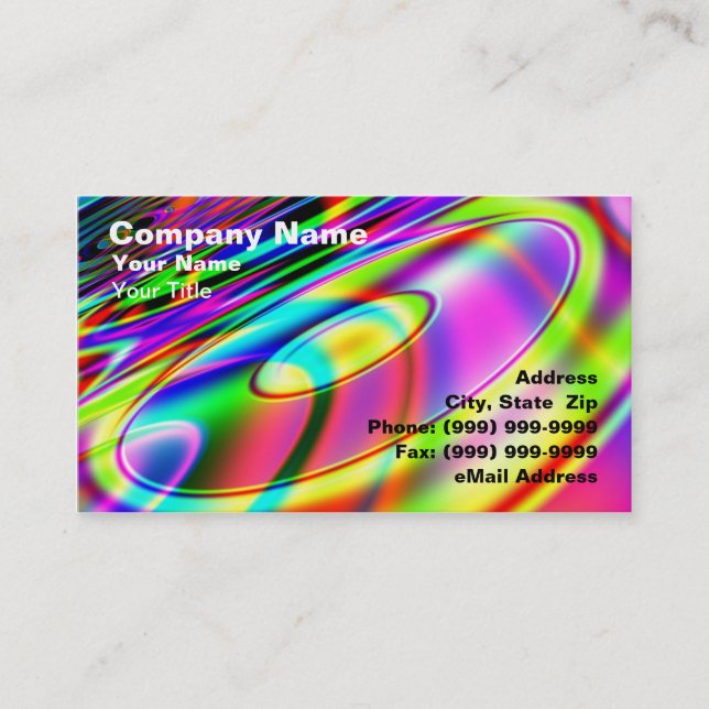 Abstract Retro Music CD Business Card (Front)