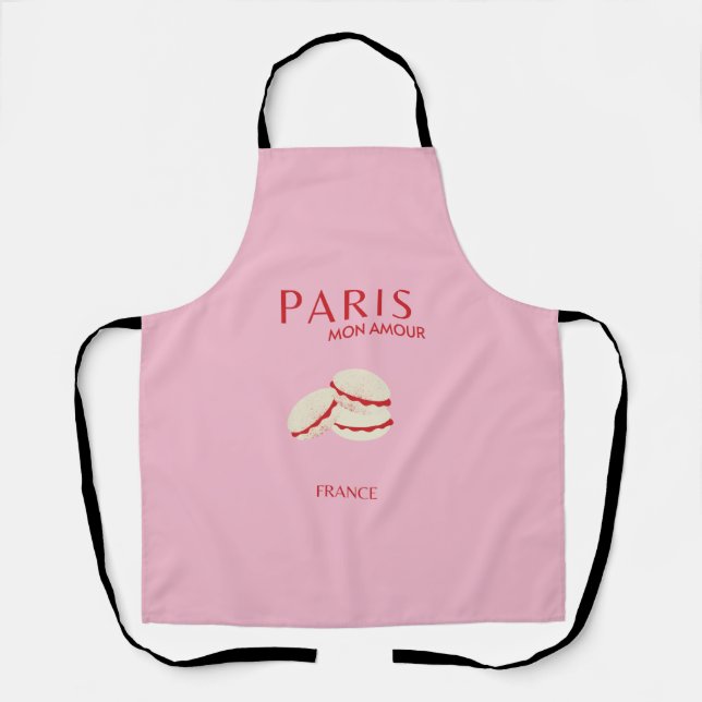 Abstract Retro Pastel Paris Pink ans Pastel Travel Apron (Front)