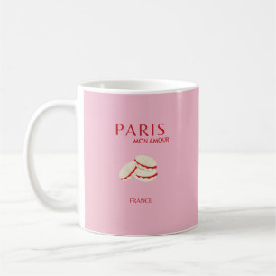 Abstract Retro Pastel Paris Pink ans Pastel Travel Coffee Mug