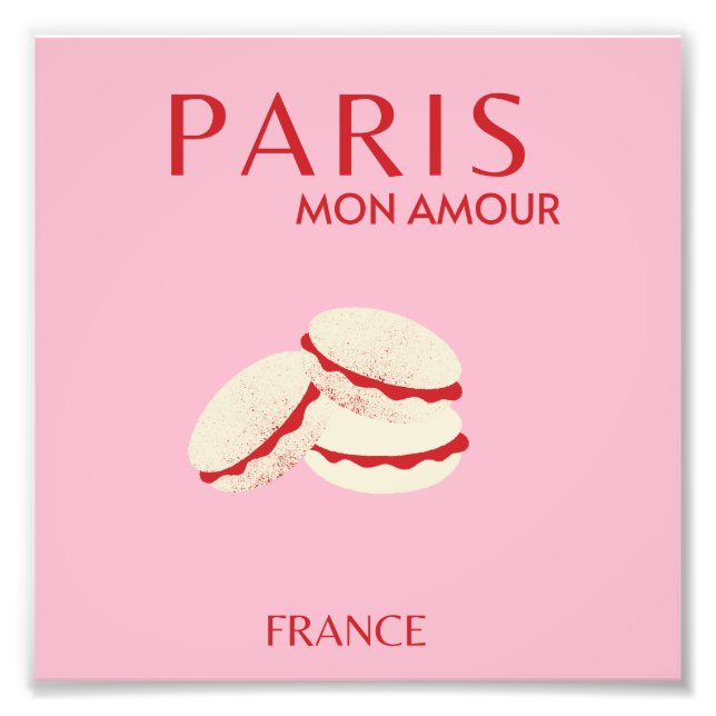 Abstract Retro Pastel Paris Pink Pastel Travel Art Photo Print (Front)