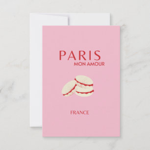 Abstract Retro Pastel Paris Pink Pastel Travel Art Thank You Card
