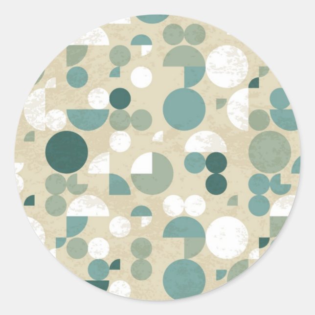 Abstract retro pattern classic round sticker (Front)