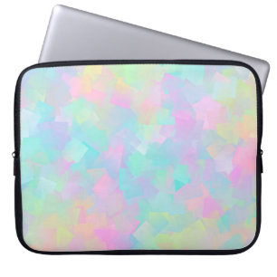 Abstract retro pattern of geometric shapes in pink laptop sleeve