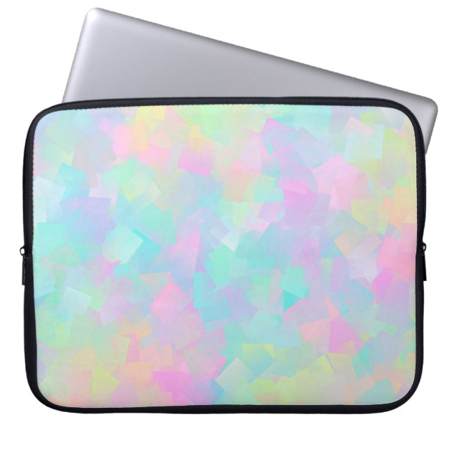 Abstract retro pattern of geometric shapes in pink laptop sleeve (Front)