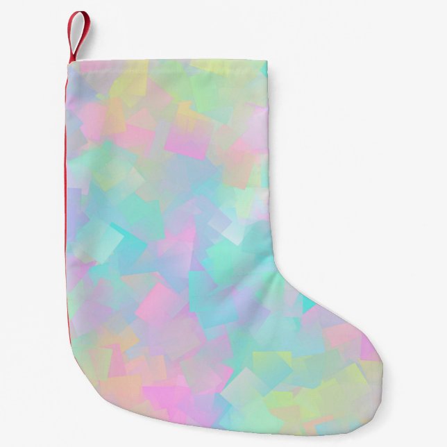 Abstract retro pattern of geometric shapes in pink small christmas stocking (Front)