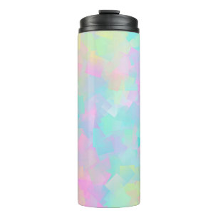 Abstract retro pattern of geometric shapes in pink thermal tumbler