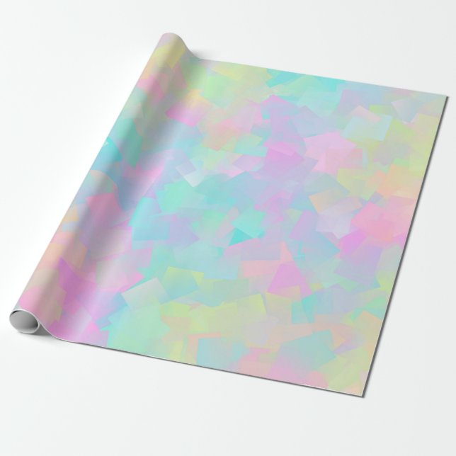 Abstract retro pattern of geometric shapes in pink wrapping paper (Unrolled)